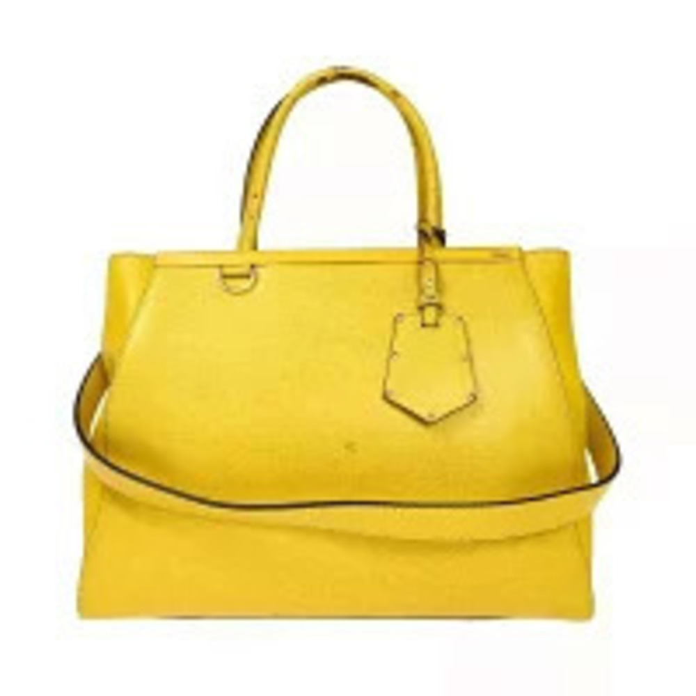 Fendi Toujours Handbag Shoulder Bag Yellow Leather